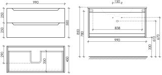 Подвесная тумба под раковину Sancos Norma 2.0 NR2.0100W 100см белый глянец